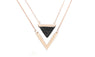 Geometric Triangle Faux Marble Stone Pendant Necklace