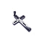 Men Black Silver Stainless Steel Cross Pendant Necklace Fashion Jewelry Necklace Without Chain
