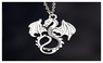 Love Vintage Silver Plated Monster Dinosaur Necklace For Women