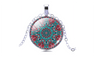 New Fashion Vintage Silver Plated Mandala Glass Cabochon Yoga Pendant