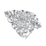 Silver Plated Big Flower Shape Never Fade Ring (7,8)