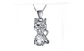 Silver Cat Austria Crystal AAA Cubic Zirconia Long Chain Pendant Necklace (Clear)