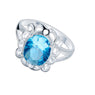 New Fashion Hollow Silver Plated Engagement Ring.