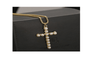 Pearl Cross Design Fashion Chain simulated Pendant Necklace