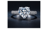 White Gold Plated Cubic Zirconia Wedding Heart Style RIng for Women