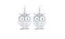 New Silver Plated Beautiful Owl With Shining Eye Dangle Long Earring