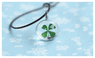 Crystal Glass Ball Clover Necklace Long Strip Leather Chain Dried flowers