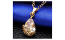 Maxi Chain Gold Plated Crystal Flower Pendant Necklaces For Women
