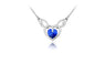 Fashion Dark Blue Silver Plated Heart Shape Pendant Necklace