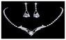 Sparkling V Shaped Rhinestone Crystal Necklace Earrings Set