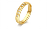 Gold Plated Six CZ Diamond Stainless Steel Rings For Women