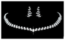 Silver Crystal Rhinestone Choker Necklace Earrings Set