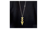 Gold Geometric Pendant Long Chain Necklace