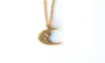 Gold Half Moon Pendant Necklace for Women