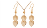 Fashion Party Gold Plated Alloy Leaf Pattern Long Earrings Necklace Jewelry Set