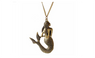 Vintage Long Sweater Chain Bronze Mermaid Pendant Necklace