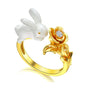 Cute Small White Rabbit Rings for Women (Adjustable)