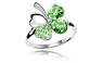 Gold plated Austrian Crystal Rhinestones Heart Shape Adjustable Ring