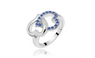 Silver Plated Crystal Wedding Ring For Women