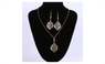 Bridal Gold Plated with Hollow Out Shaped Earrings Necklace Jewelry Sets