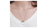 Antique Silver Color Half Moon Cresent Pendant Necklace