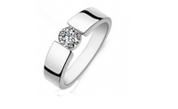 18k Real White Gold Plated AAA Cubic Zirconia Lovers Promise Ring - sparklingselections