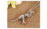 Creative Punk Style Cool Silver Plated Dinosaur Pendant Necklace For Women