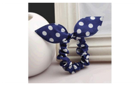 Fabric Dot Rubber Band Hair Rope Head Flower For KIds