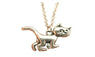 Simple Vintage Antique Silver Color Cute Cat Pendant Necklace