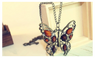Vintage Hollow Butterfly Pendant Chain Necklace For Women