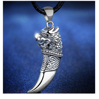 Ancient Silver Plated Wolf Tooth Pendant Necklace Ladies Fashion Gifts Necklace Jewelry For Wedding, Party