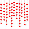 Red Love Heart Curtain Non-woven Party Decoration Supplies 1 Set