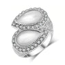 New Fashion Double Waterdrop Shape Silver Plated Ring (6,7,8)