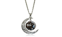 New Galaxy Moon Universe Out of Glass Cabochon Pendant Necklace Fashion Engagement Multicolor Feminine Jewelry - sparklingselections