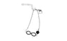 Vintage Silver Plated Black Rhinestone Infinity Charm Bracelet Bangle