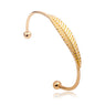 Leaf Feather Open Cuff Bracelet For Women