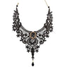 Black Lace Alloy Water Drop Pendant Necklace