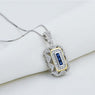 Gold & White Color Plated Blue Pendant Necklaces