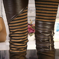 women leather slim Casual Denim jeans - sparklingselections