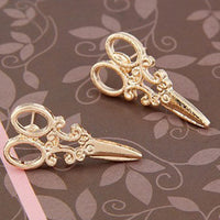 Gold and SIlver Plated Scissor Stud Earrings for Women