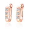 New Trendy Cubic Zircon Wedding Jewelry Stud Earrings For Women Geometric White Gold Plated Fashion Earrings Jewelry
