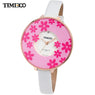 New Fashion Women Pink Leather Strap Casual Wrist Watch