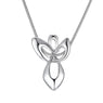 Silver Plated Guardian Angel Cross Pendant Necklaces for Women