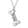 Dog Bone Tiny Letter Unisex Pendant Necklace