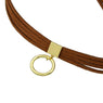 Velvet Choker Gothic Multilayer Chain Necklace with Gold-Color Metal Pendant