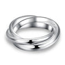 Women Silver Plated Three Circles Rings