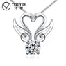 Silver Plated Crystal Duck Shape Pendant Necklace
