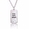 Live Love Adopt Pet Rescue Paw Print Tag Pendant Necklace