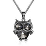 Women Crystal Owl Pendants Vintage Statement Rhinestone Maxi Long Necklaces