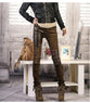 women leather slim Casual Denim jeans